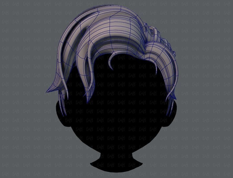 3D Hair style for boy V44 Low-poly 3D model_9