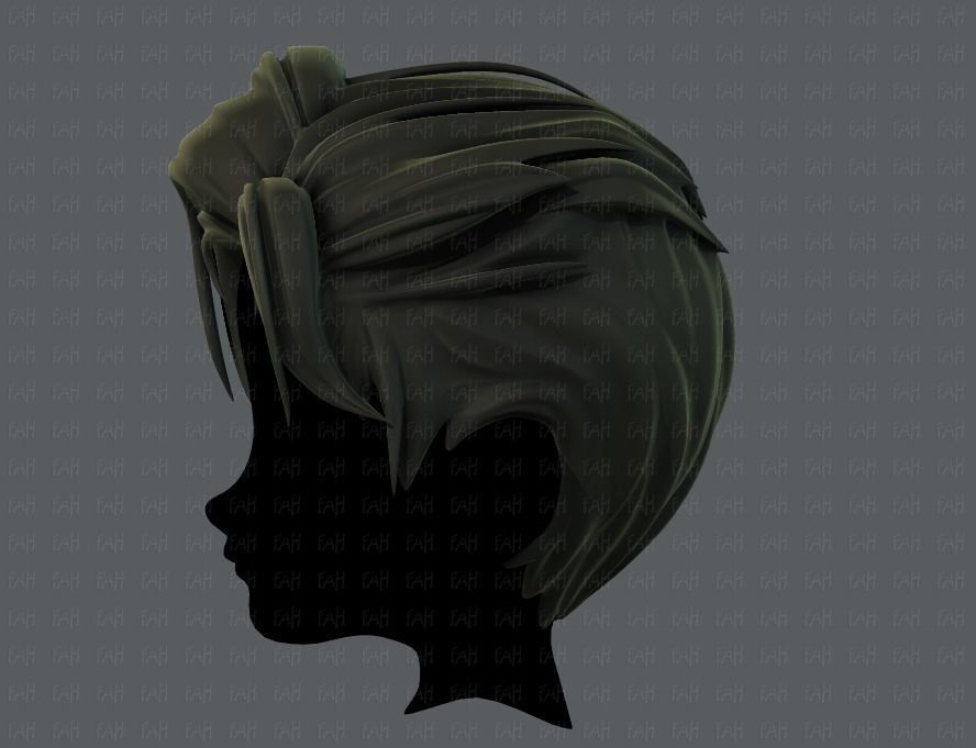 3D Hair style for boy V44 Low-poly 3D model_7