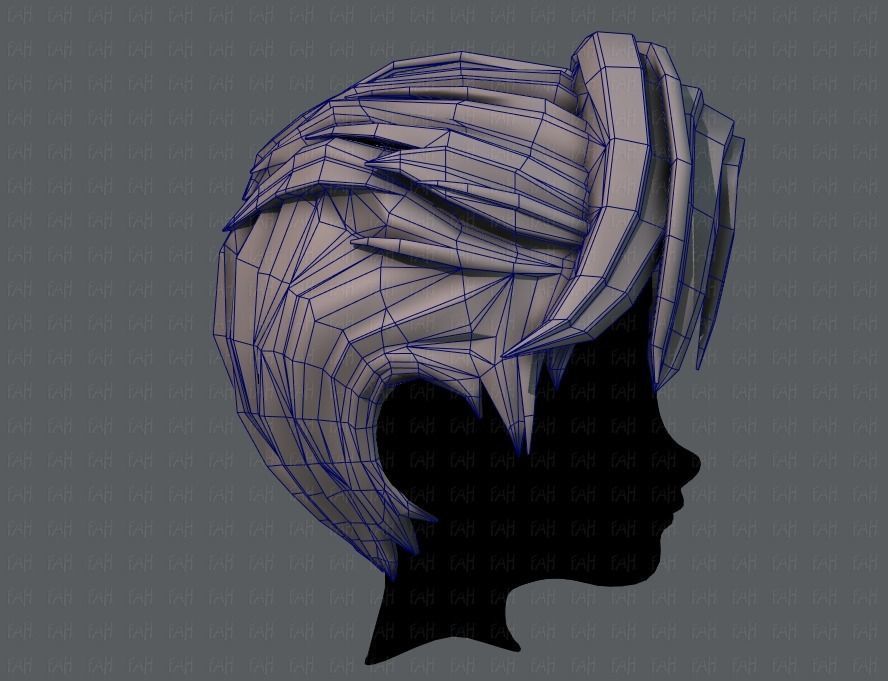 3D Hair style for boy V44 Low-poly 3D model_27