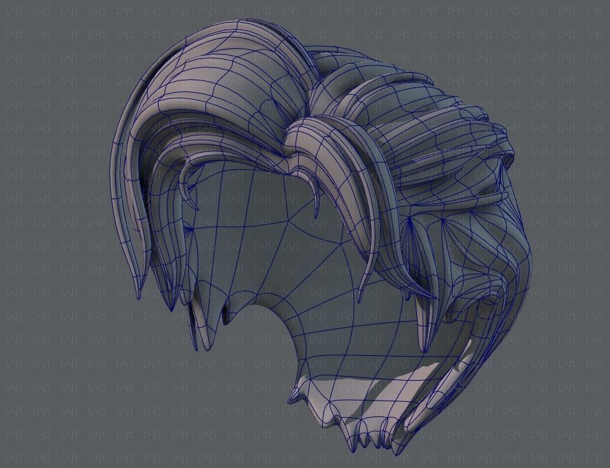 3D Hair style for boy V44 Low-poly 3D model_42