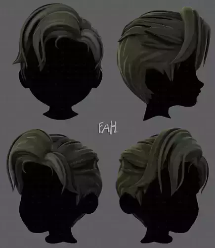 3D Hair style for boy V44 Low-poly 3D model