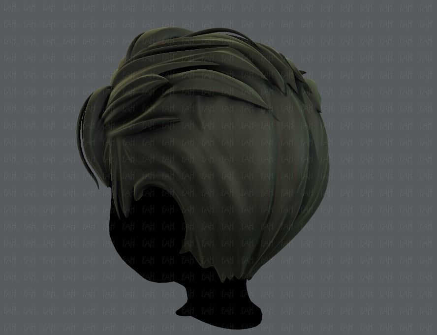 3D Hair style for boy V44 Low-poly 3D model_6
