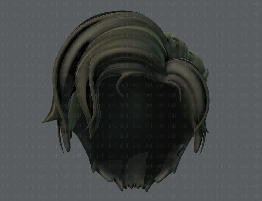 3D Hair style for boy V44 Low-poly 3D model_37