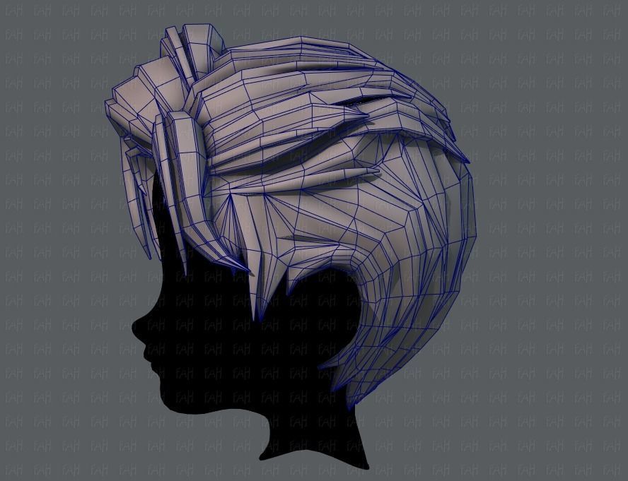 3D Hair style for boy V44 Low-poly 3D model_31