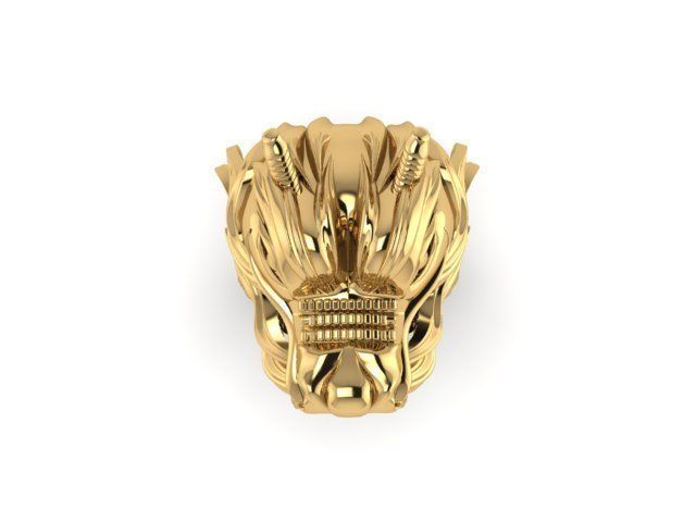 dragon gold head ring 3D print model_2
