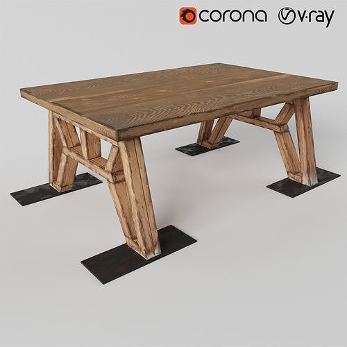 Wooden Table 01 3D model