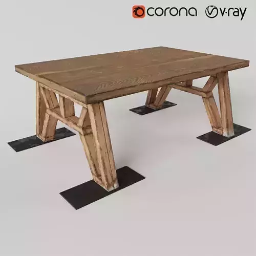 Wooden Table 01 3D model