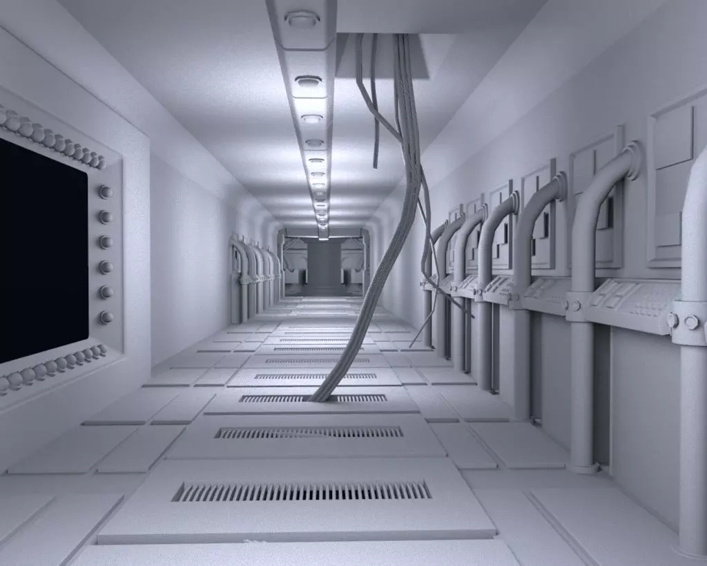 Sci-Fi Hall 3D model