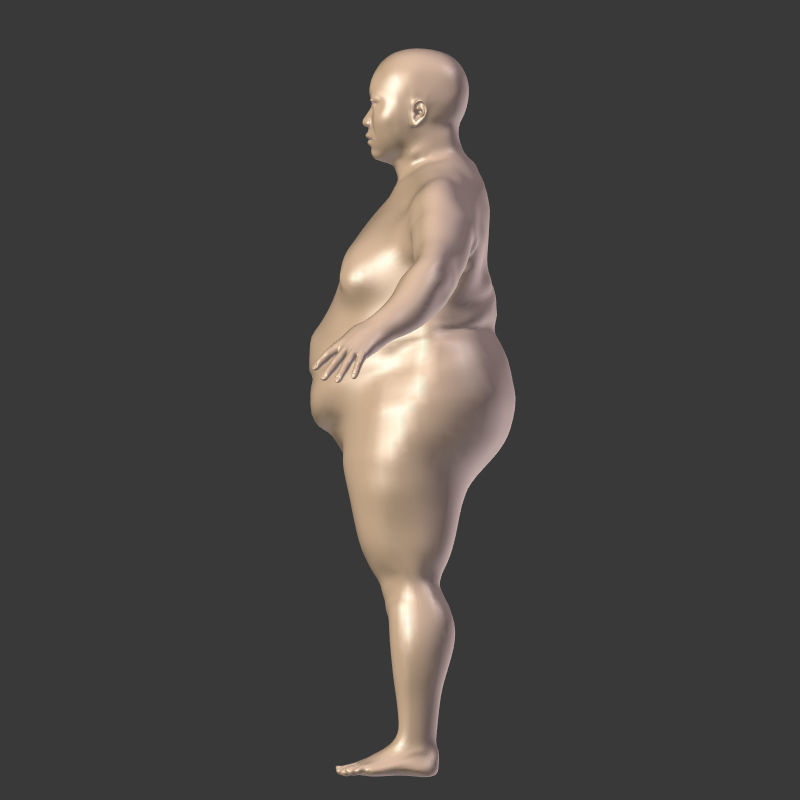 Young Fat Man - Asian Obese Man 3D model_3