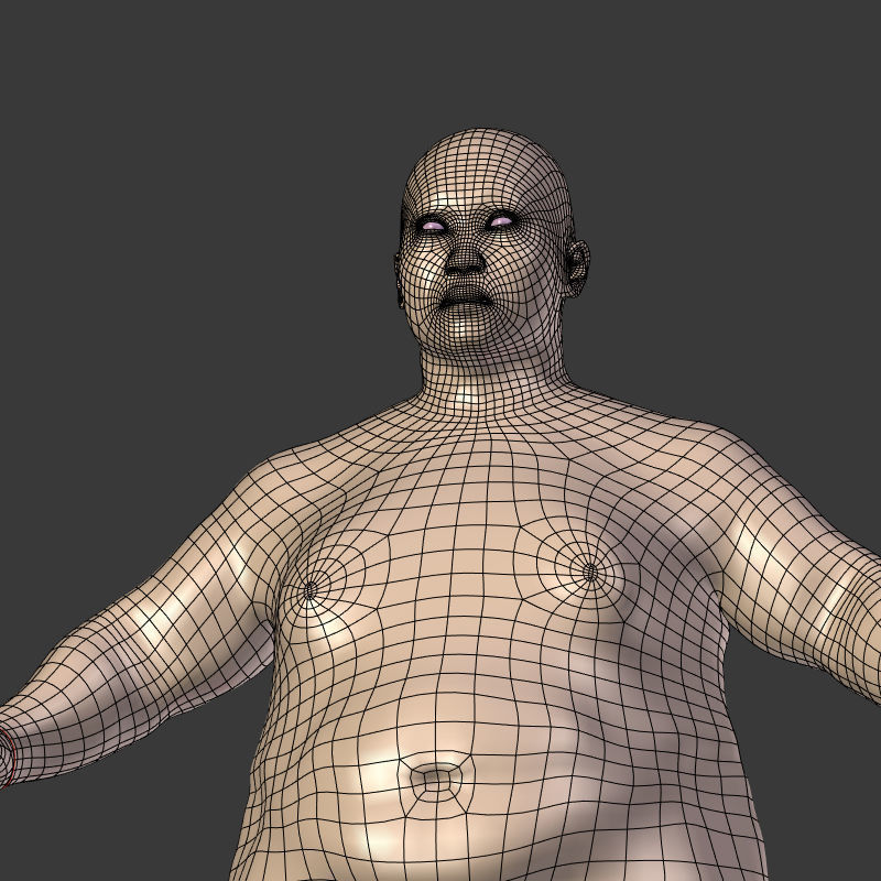 Young Fat Man - Asian Obese Man 3D model_6