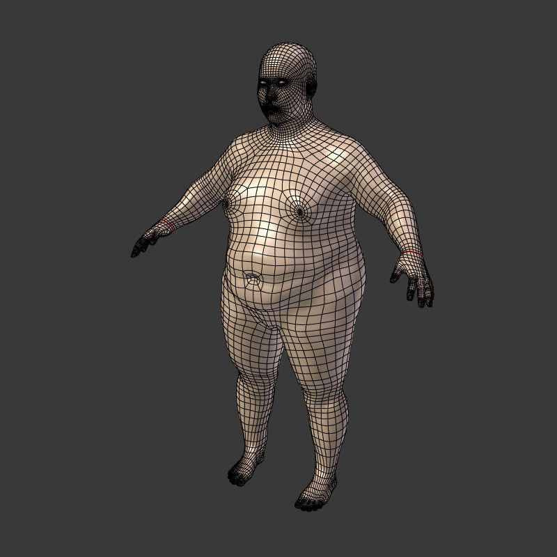 Young Fat Man - Asian Obese Man 3D model_2