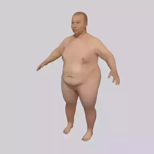 Young Fat Man - Asian Obese Man 3D model