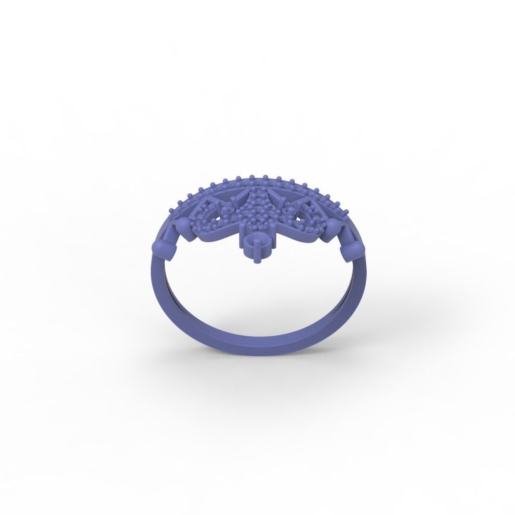 Women Crown ring  diamonds CAD 3dm stl  3D print model_22