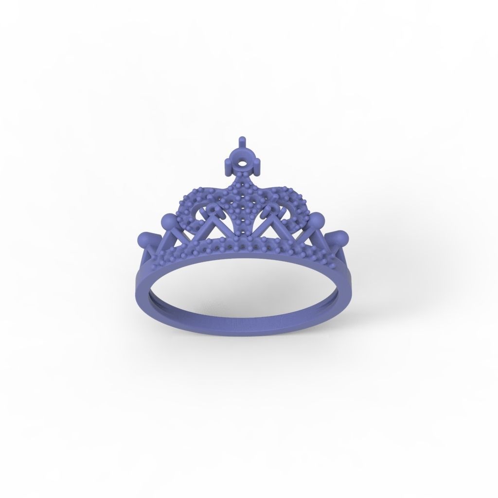 Women Crown ring  diamonds CAD 3dm stl  3D print model_16