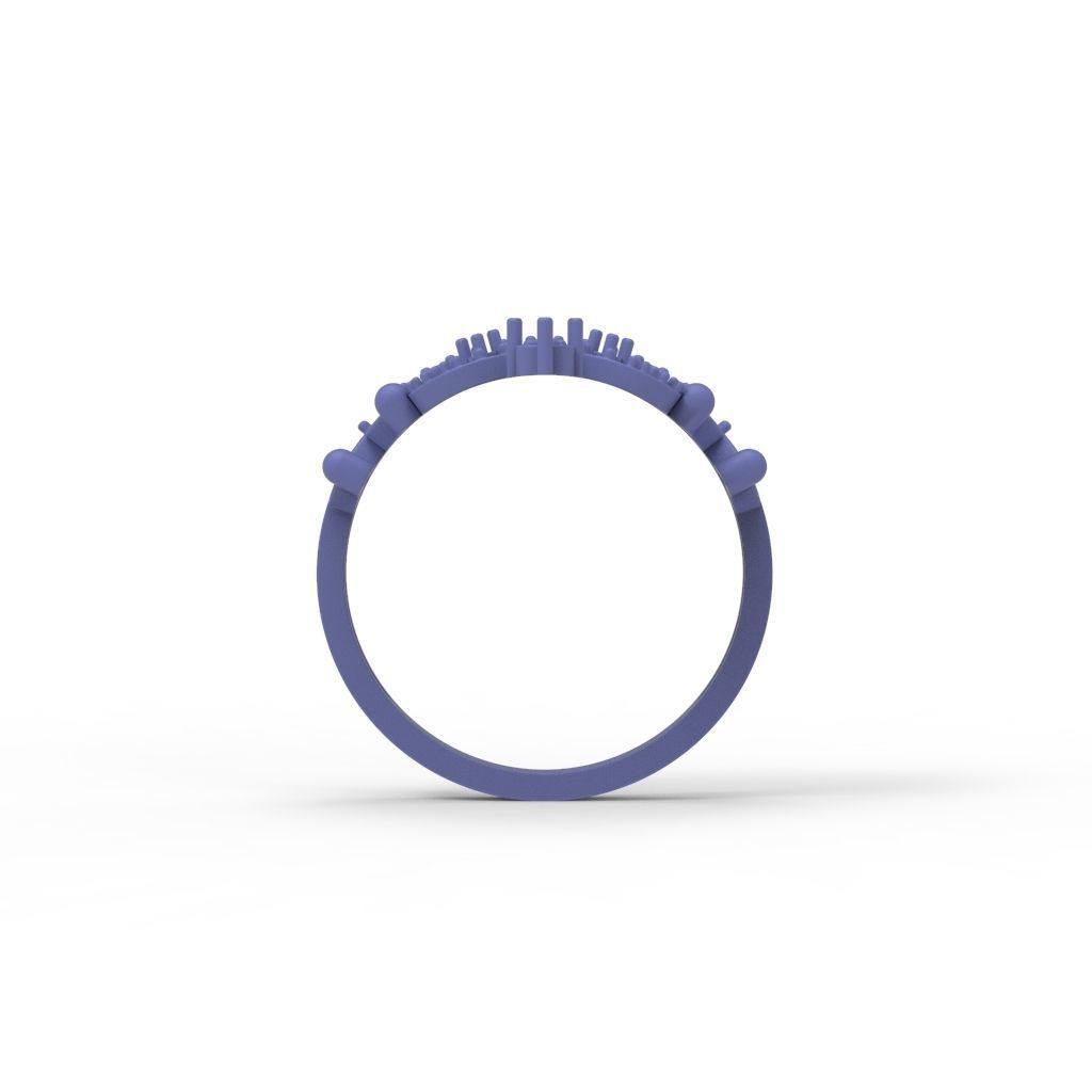 Women Crown ring  diamonds CAD 3dm stl  3D print model_21
