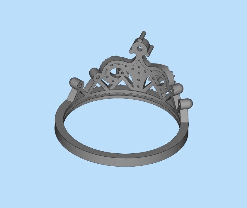 Women Crown ring  diamonds CAD 3dm stl  3D print model_29