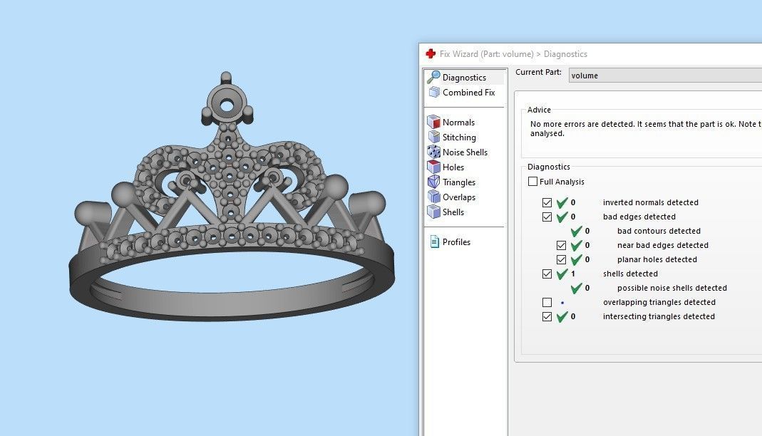 Women Crown ring  diamonds CAD 3dm stl  3D print model_4