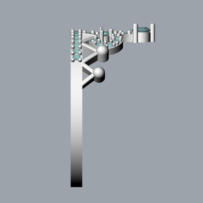 Women Crown ring  diamonds CAD 3dm stl  3D print model_26