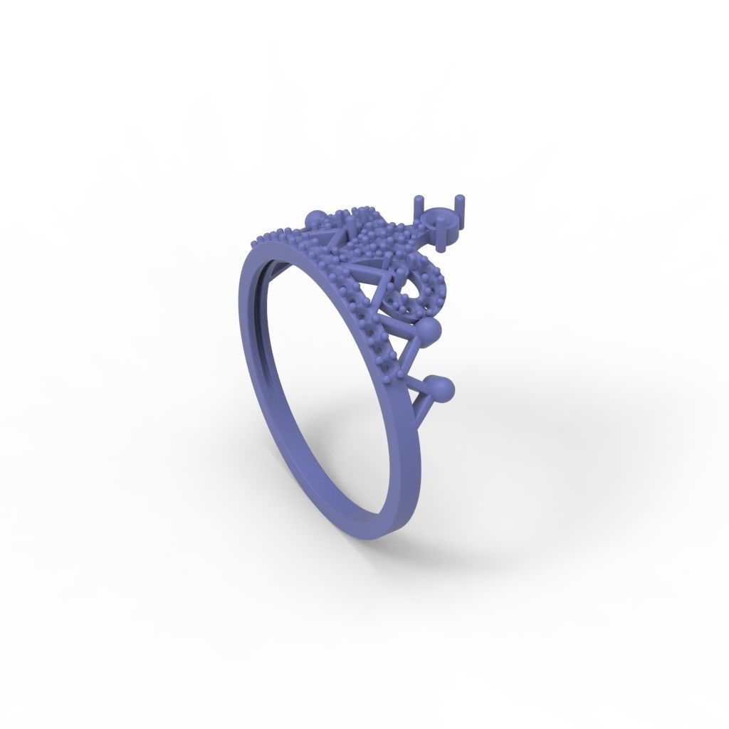 Women Crown ring  diamonds CAD 3dm stl  3D print model_18