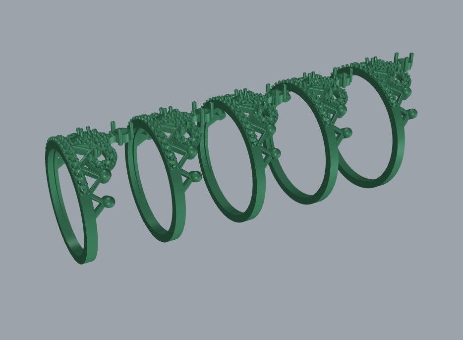 Women Crown ring  diamonds CAD 3dm stl  3D print model_8