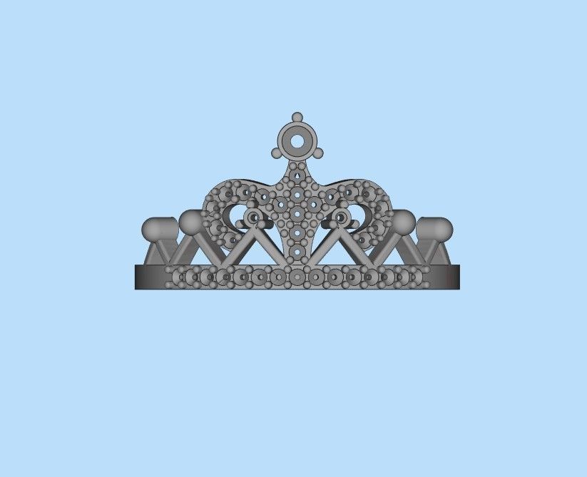 Women Crown ring  diamonds CAD 3dm stl  3D print model_27