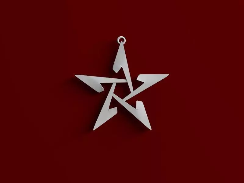 Keychain star 3D print model_0