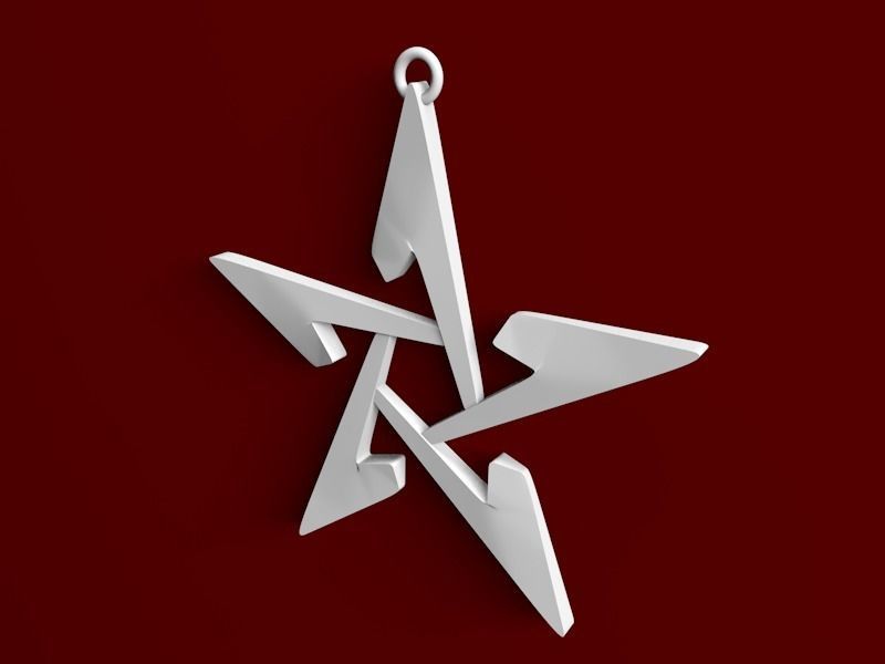 Keychain star 3D print model_2