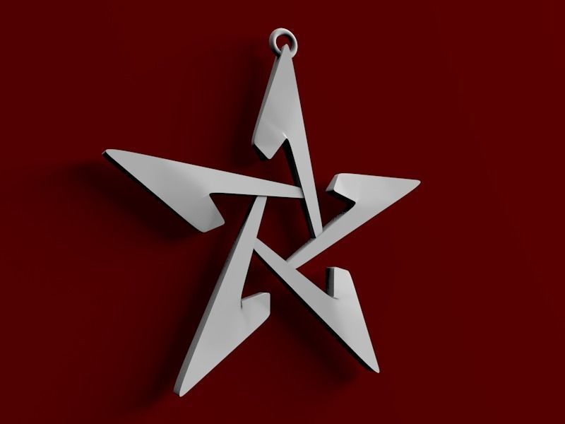 Keychain star 3D print model_1