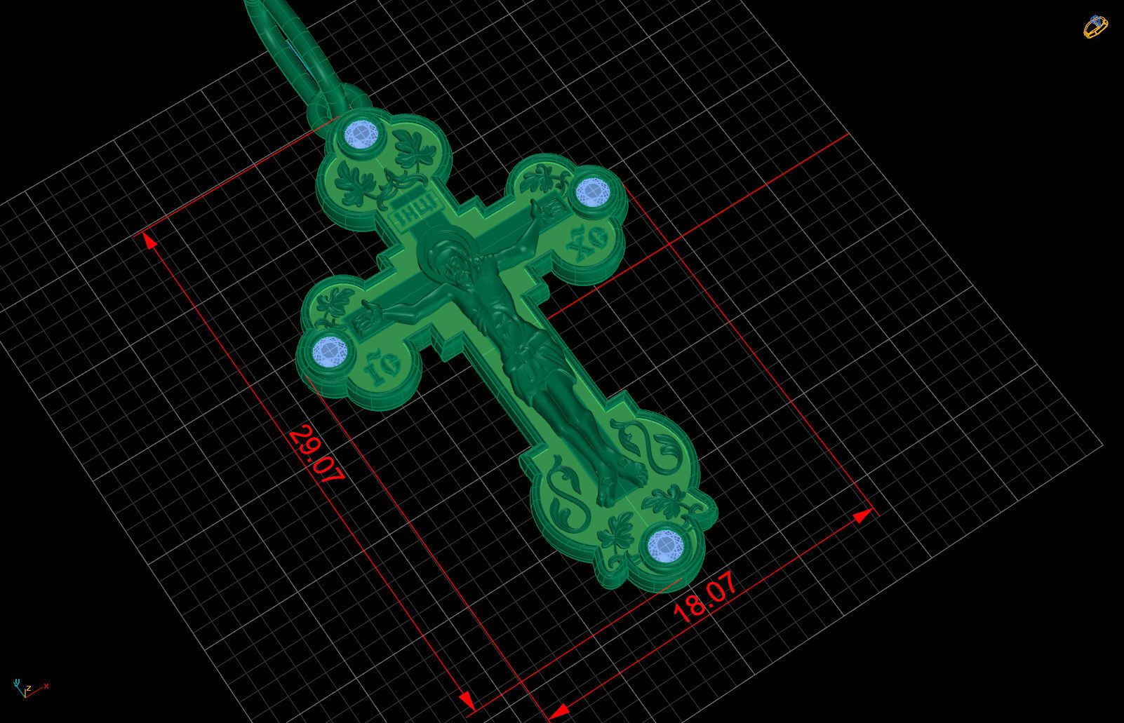  Orthodox cross 3D print model_1