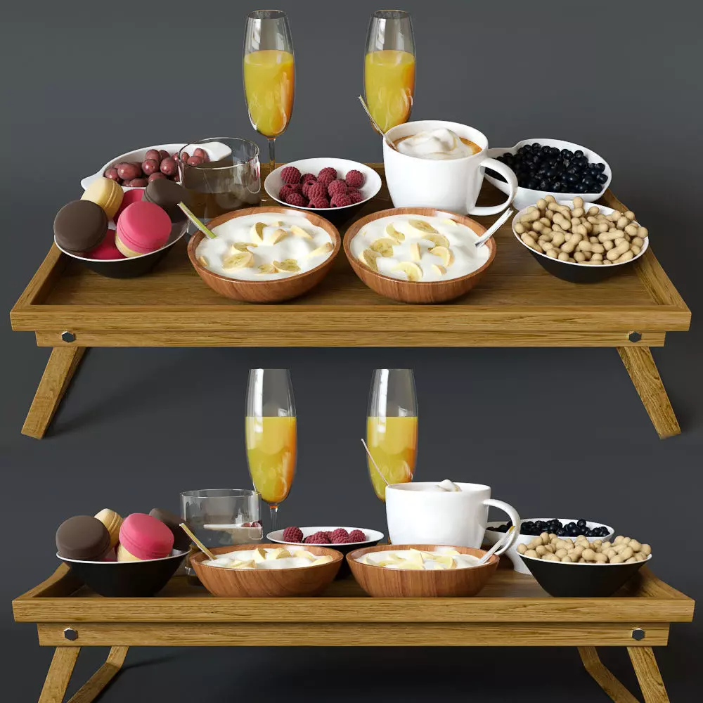Breakfast in bed 3D model