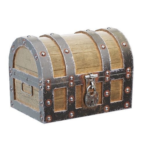 Ancient wooden chest 3D model