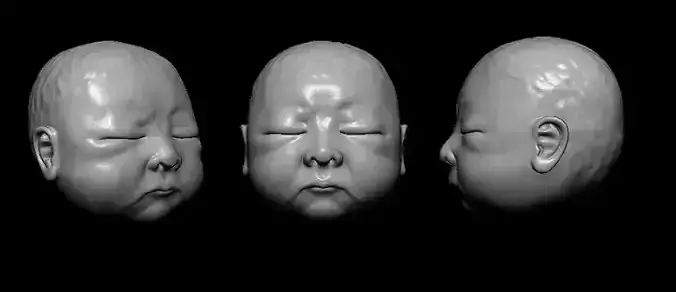 asian baby face  3D model