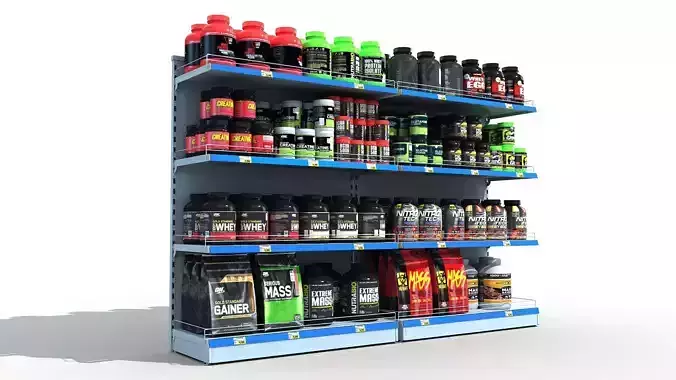 Sports Store Nutrition Shelves 3D model