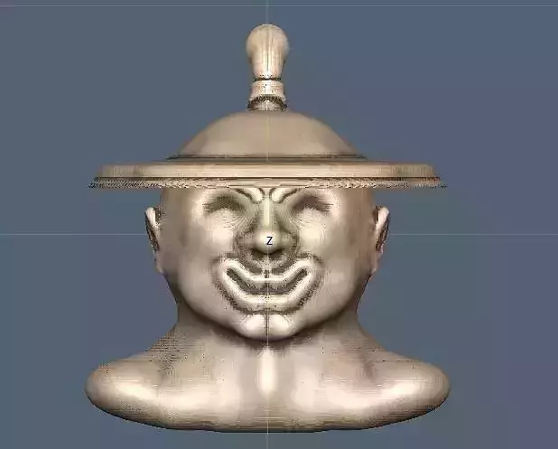 blank head of funny chinese man 3D model