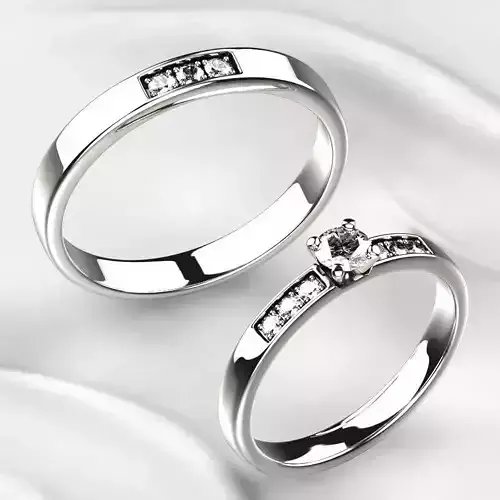 Tiffanys Style Wedding Gold Rings