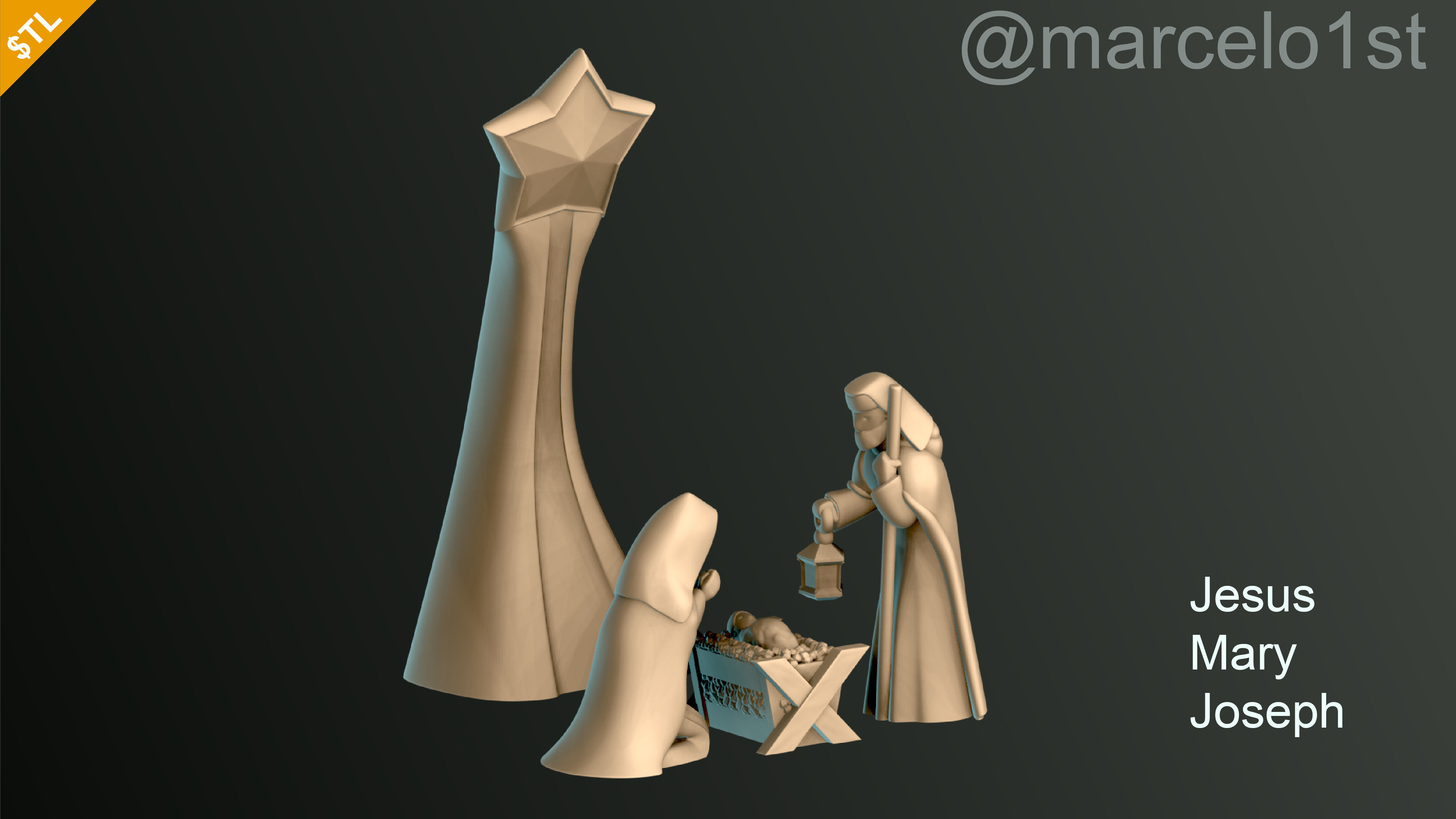 Birth of Jesus or Manger Scene or Presepio or Christmas Crib 3D print model_5