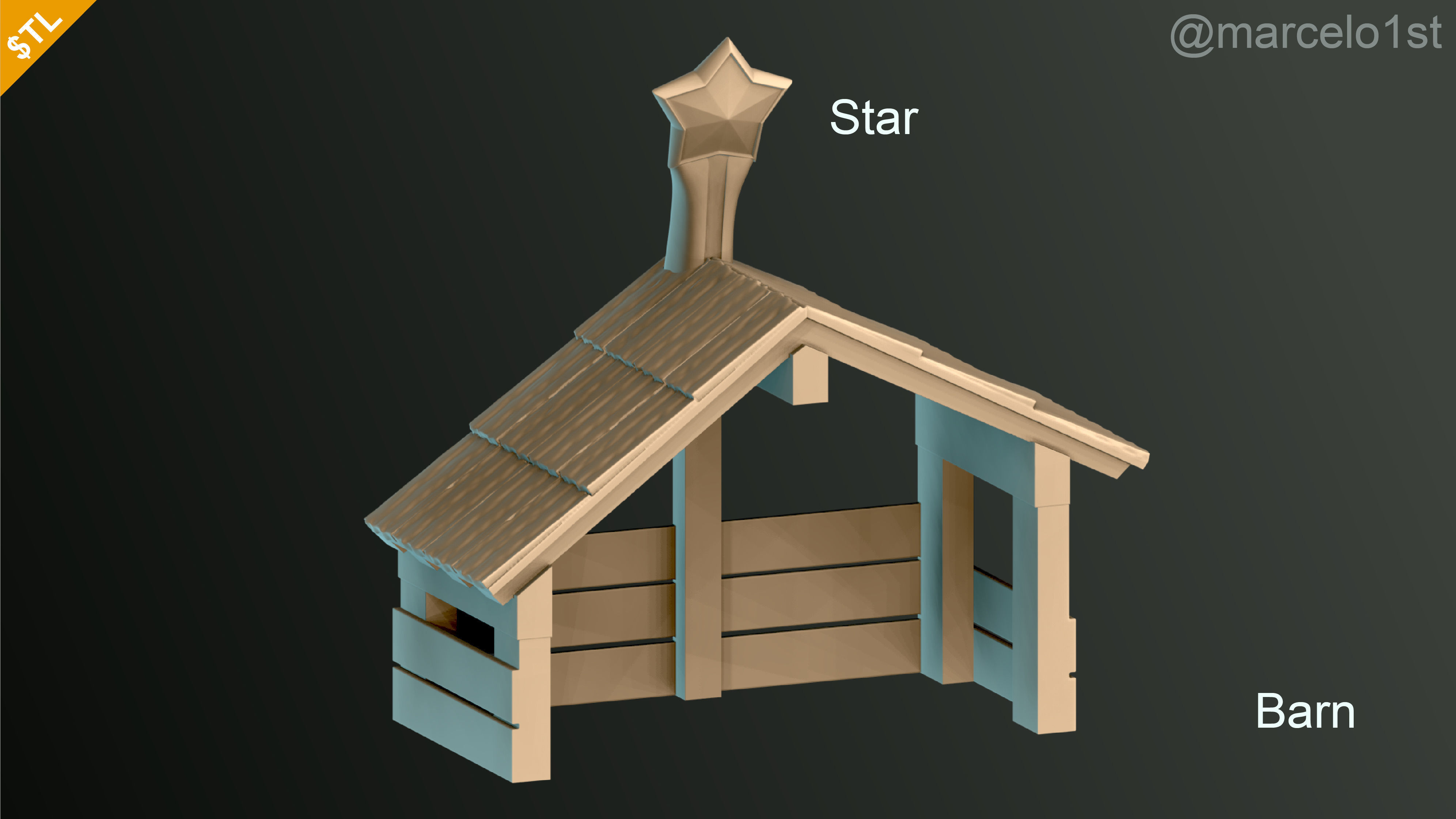 Birth of Jesus or Manger Scene or Presepio or Christmas Crib 3D print model_25