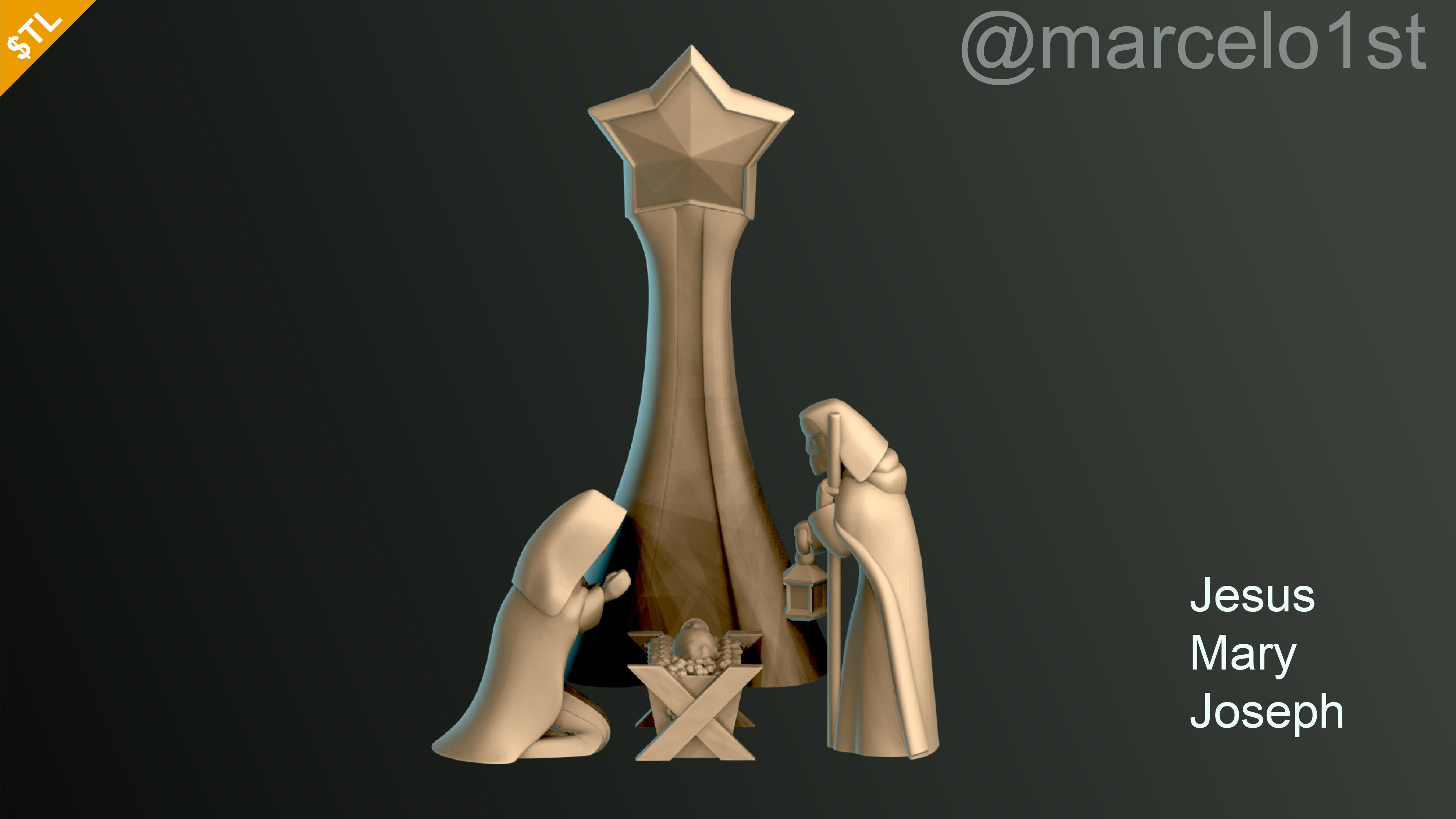 Birth of Jesus or Manger Scene or Presepio or Christmas Crib 3D print model_3