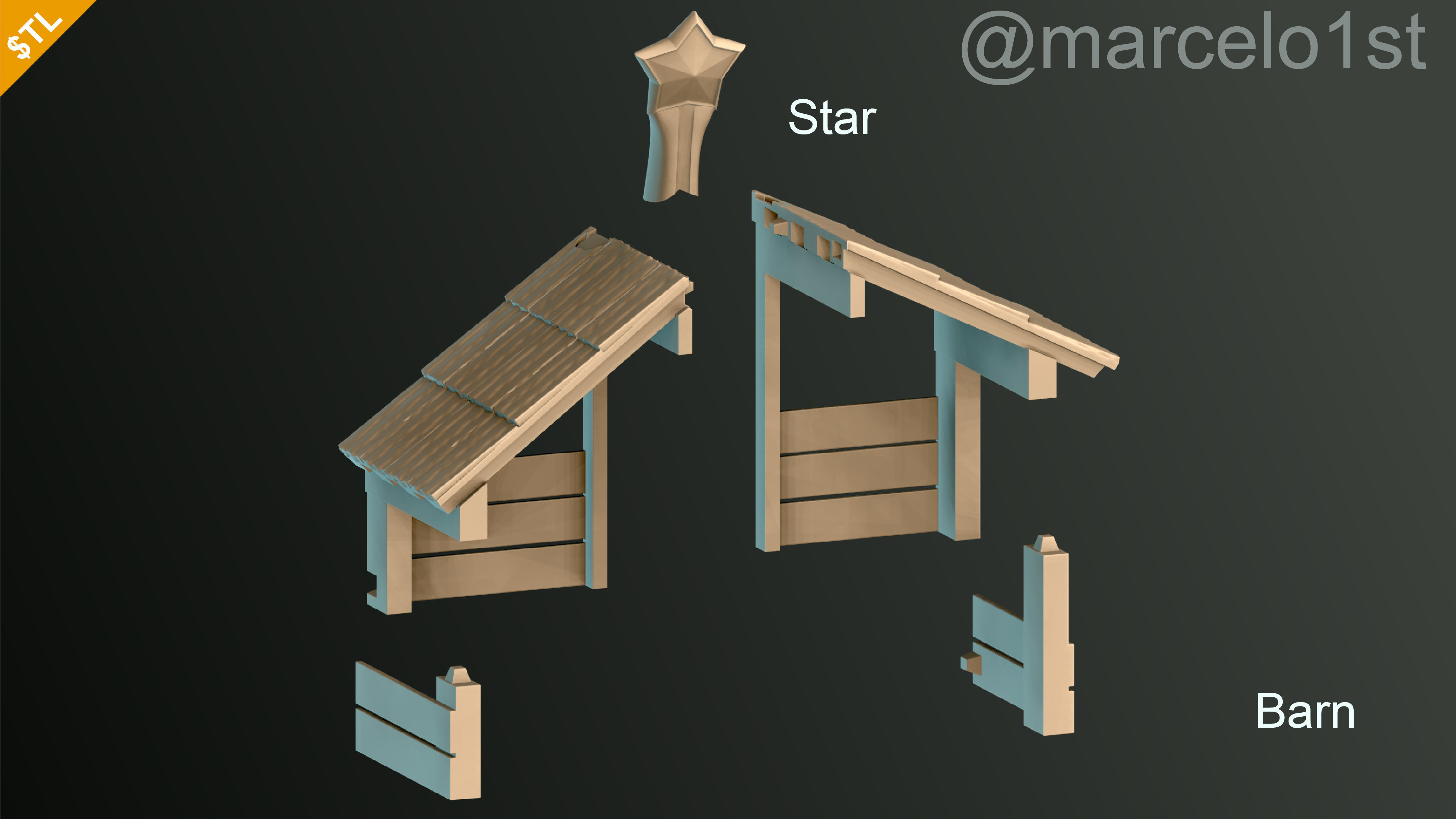 Birth of Jesus or Manger Scene or Presepio or Christmas Crib 3D print model_27