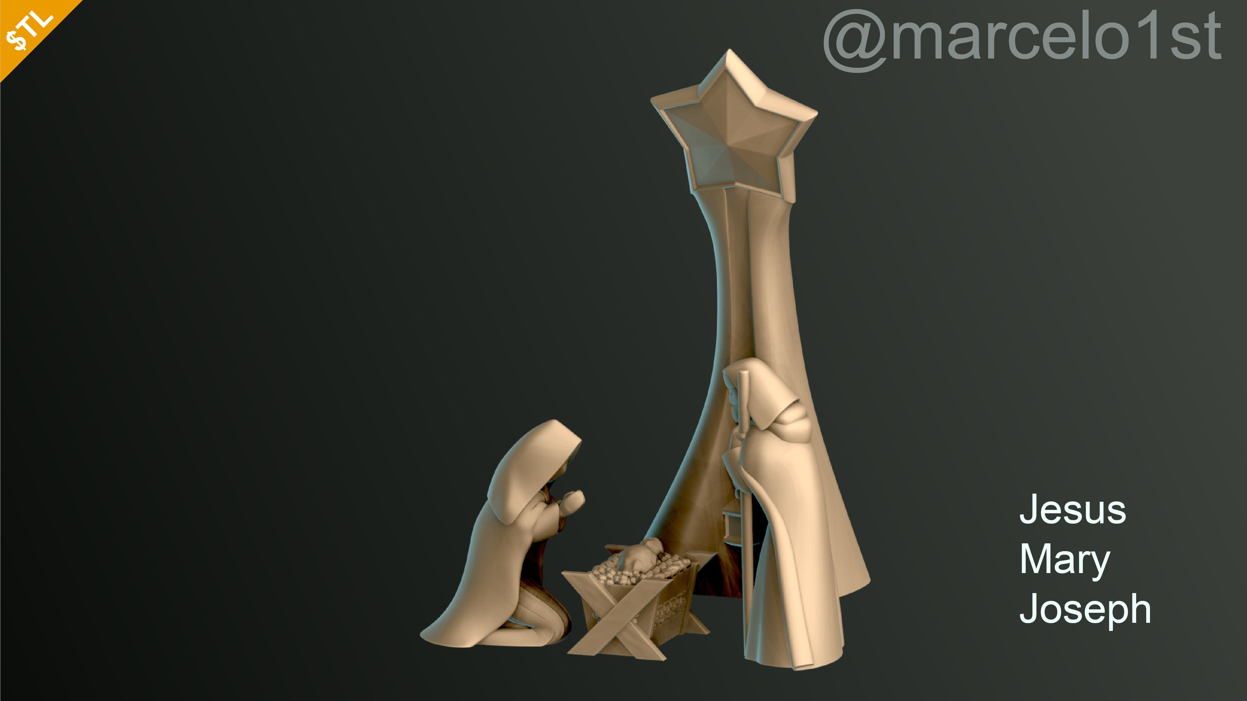 Birth of Jesus or Manger Scene or Presepio or Christmas Crib 3D print model_4