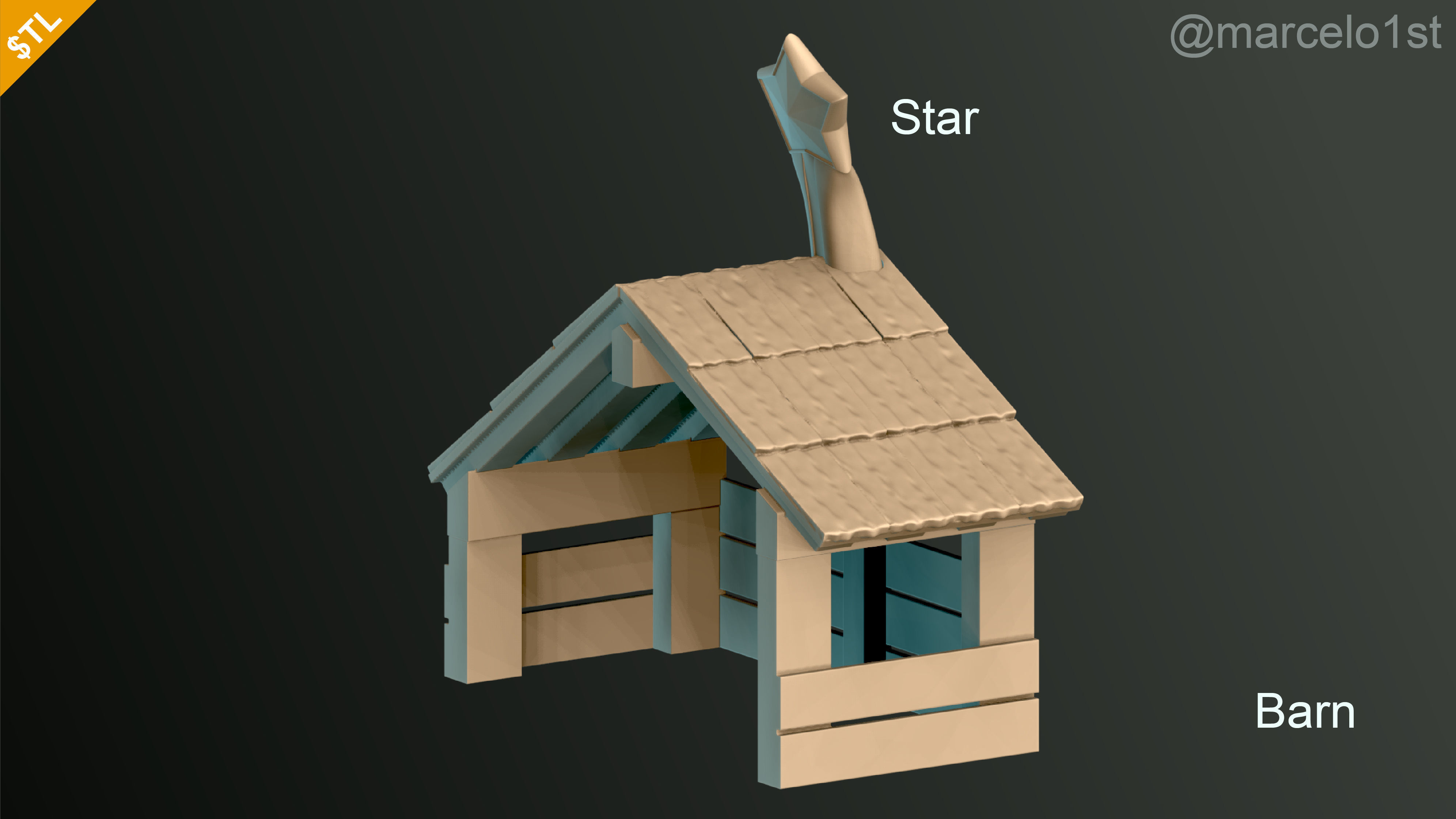 Birth of Jesus or Manger Scene or Presepio or Christmas Crib 3D print model_26
