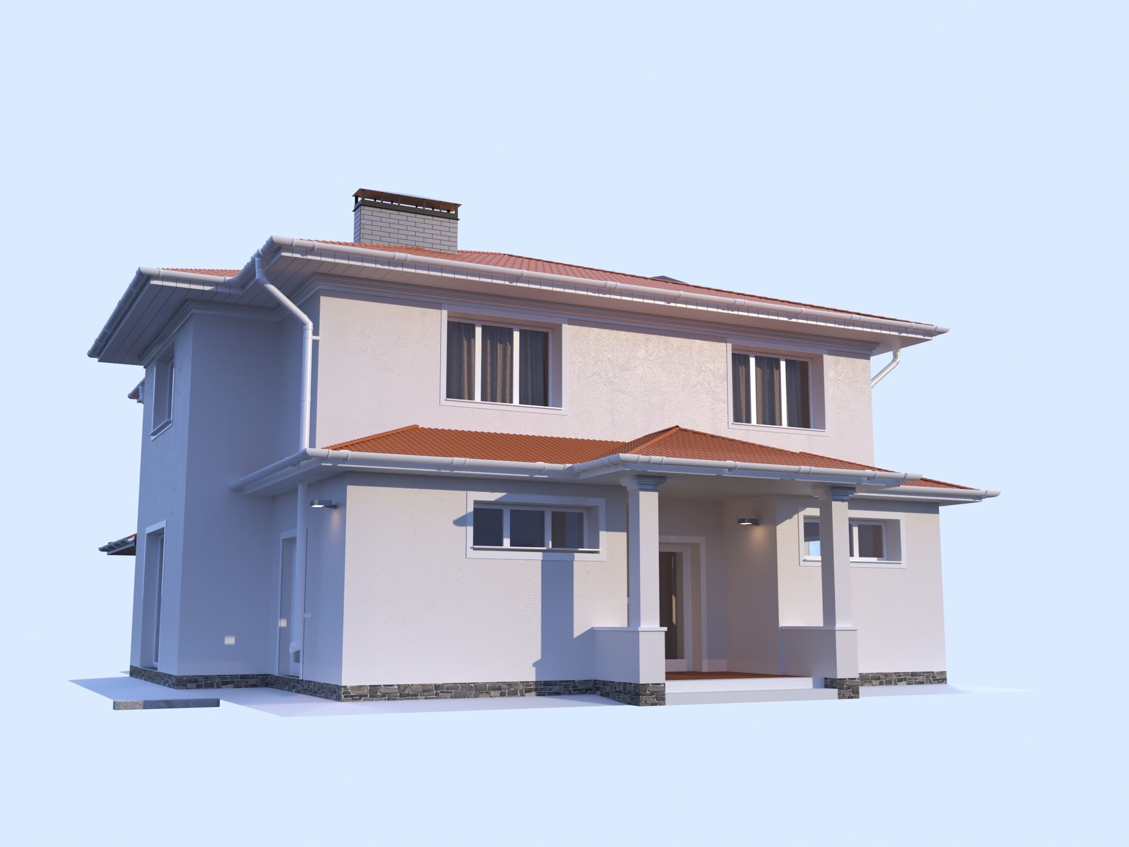 Modern House model Contemporary 3D model_2