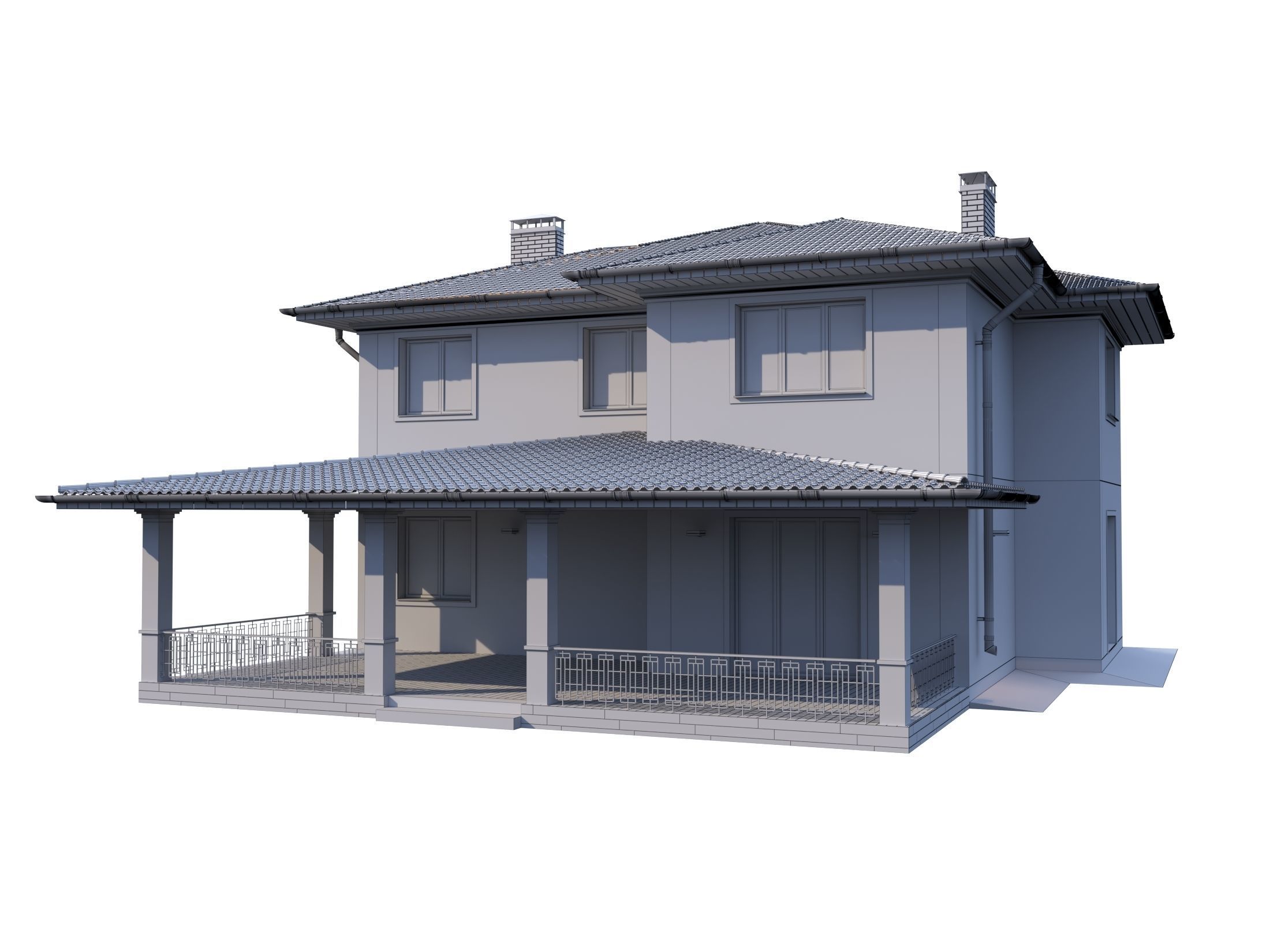 Modern House model Contemporary 3D model_1