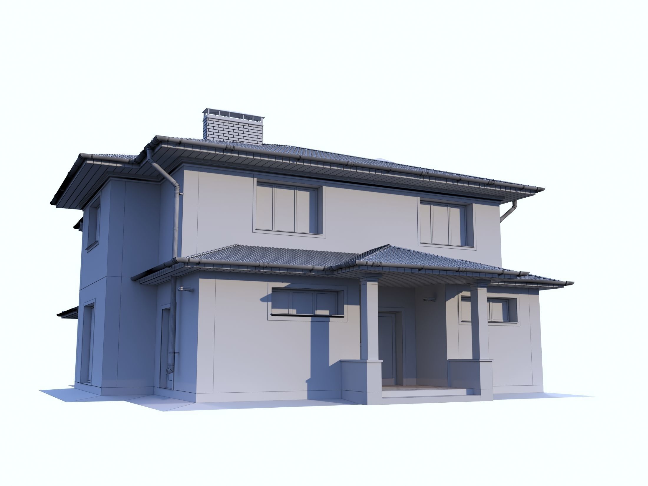 Modern House model Contemporary 3D model_3