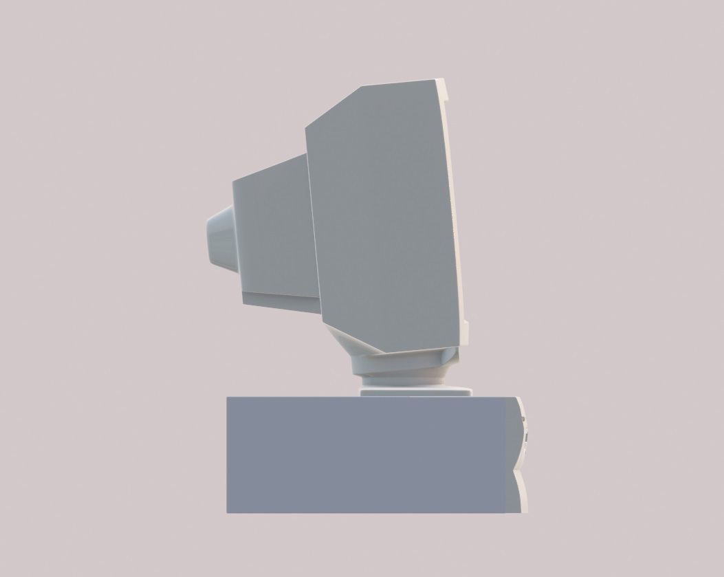 Old desktop pc and monitor Low-poly 3D model_8
