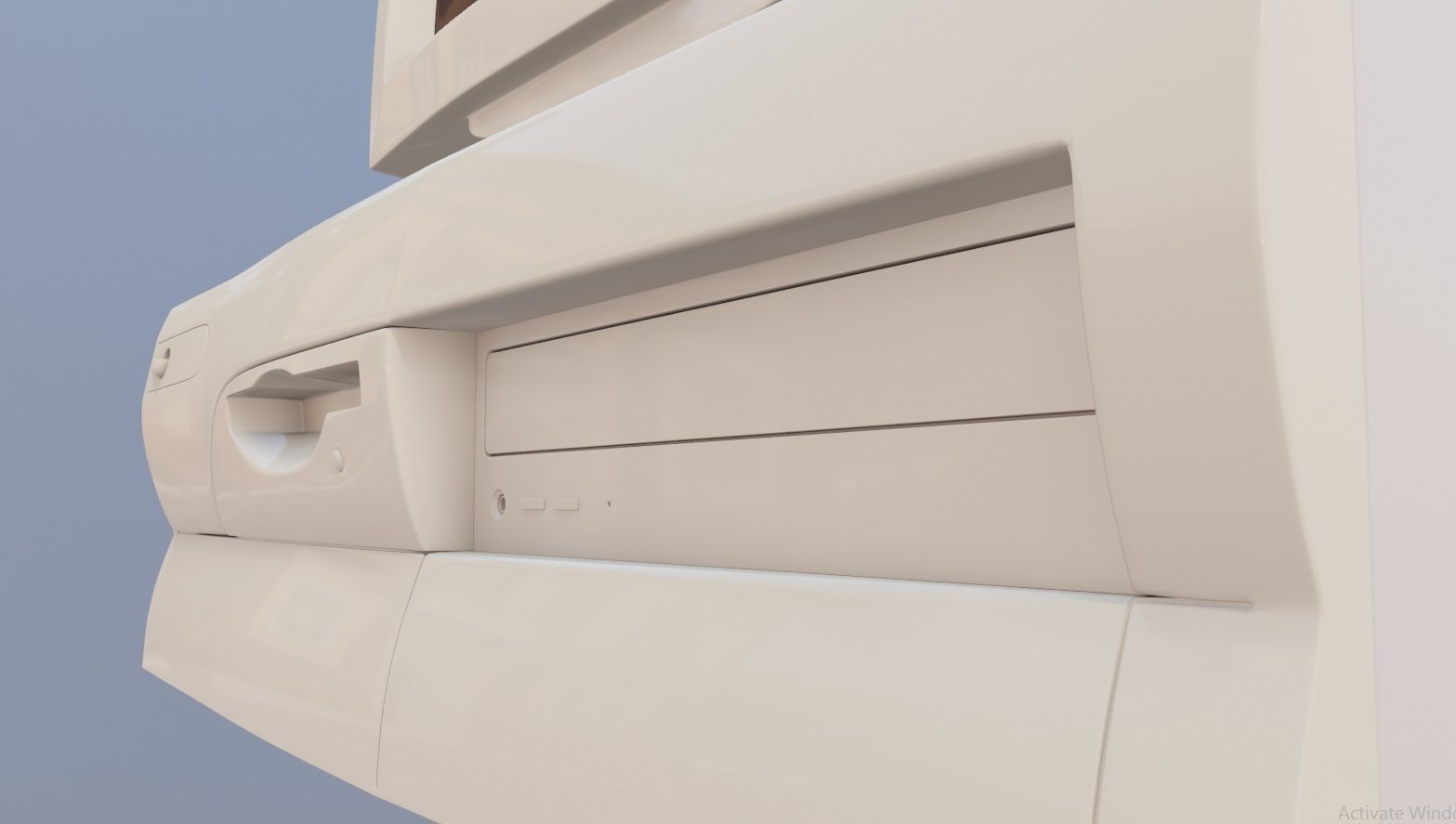 Old desktop pc and monitor Low-poly 3D model_3