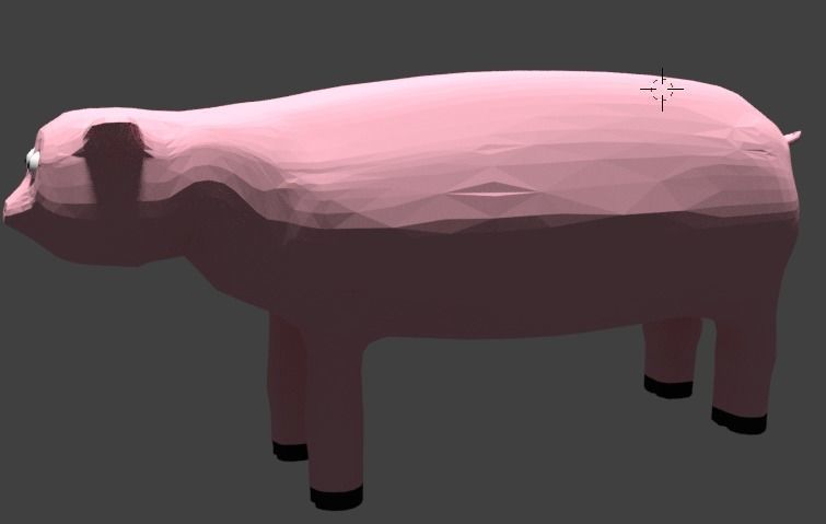 Pink pig Free low-poly 3D model_1