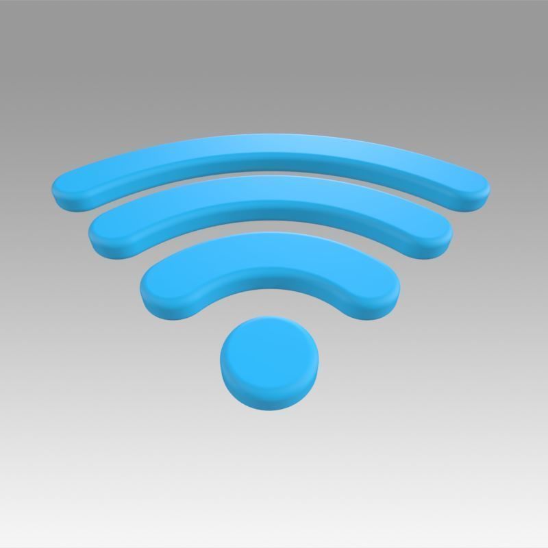 Wifi wireless internet logo 3D model_1