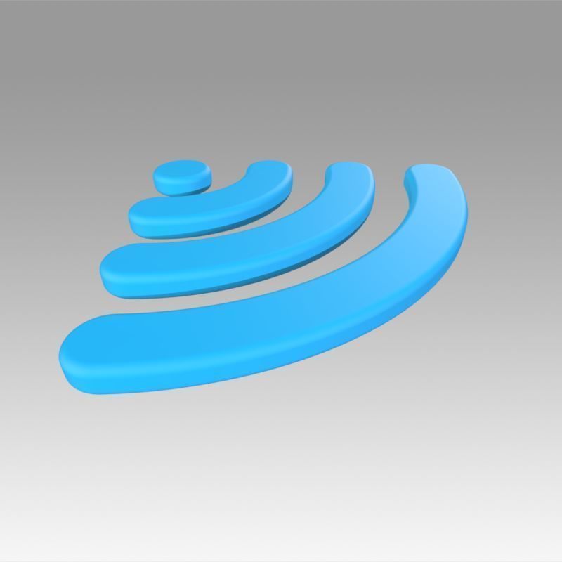 Wifi wireless internet logo 3D model_4