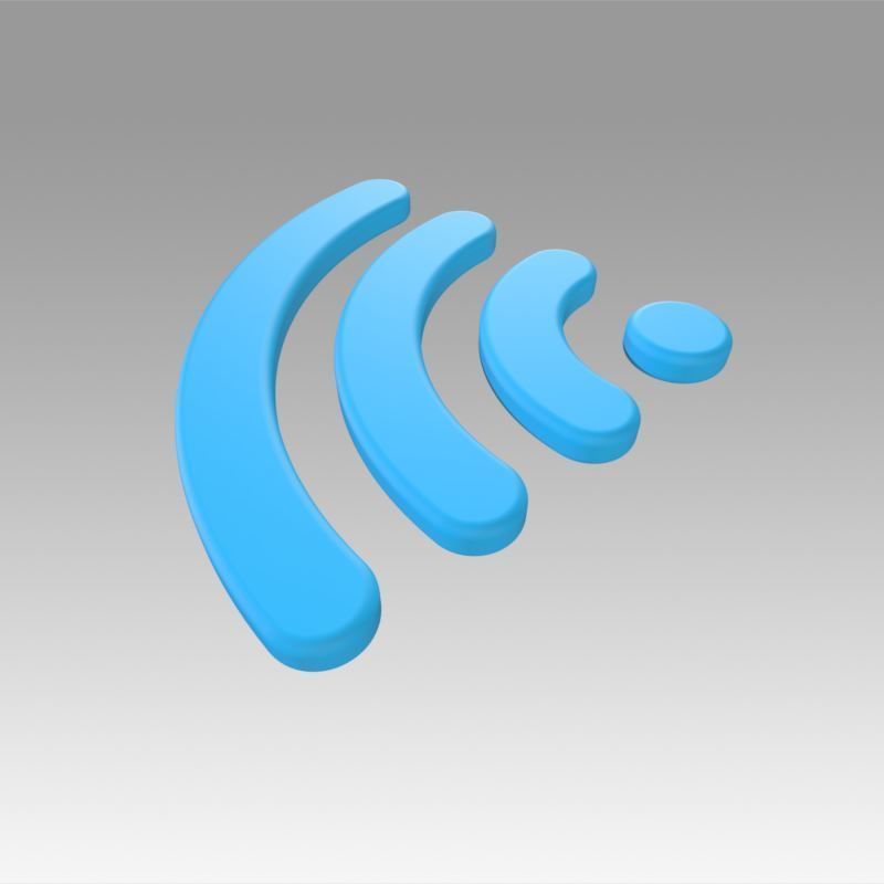Wifi wireless internet logo 3D model_7